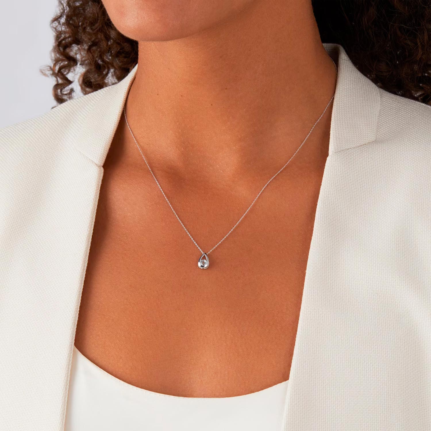 Blue Topaz Teardrop Pendant - Image 2