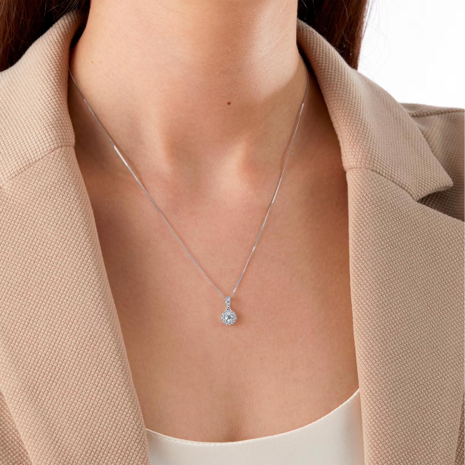 Round Halo Pendant 0.40cttw - Image 2