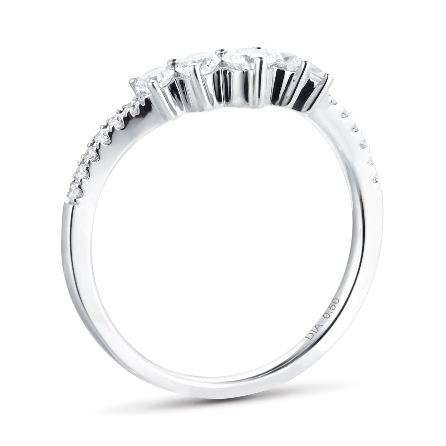 Curved Diamond Wedding Ring - Image 3